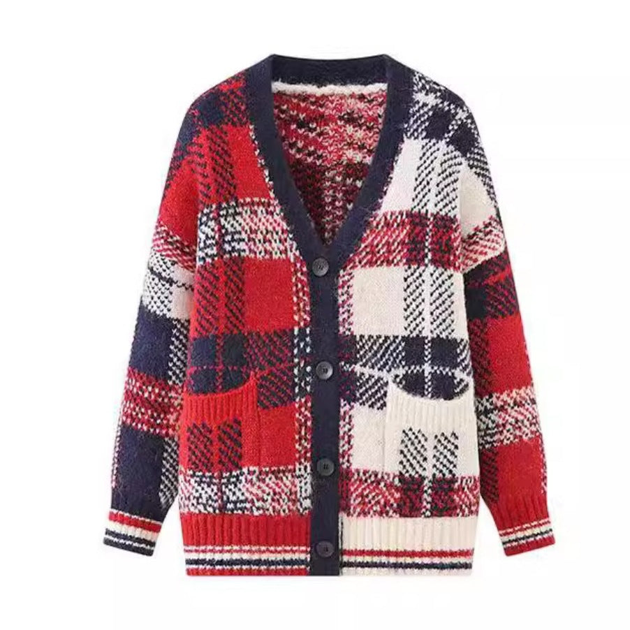 Damen gestreifter Strickcardigan Heidi-Mode