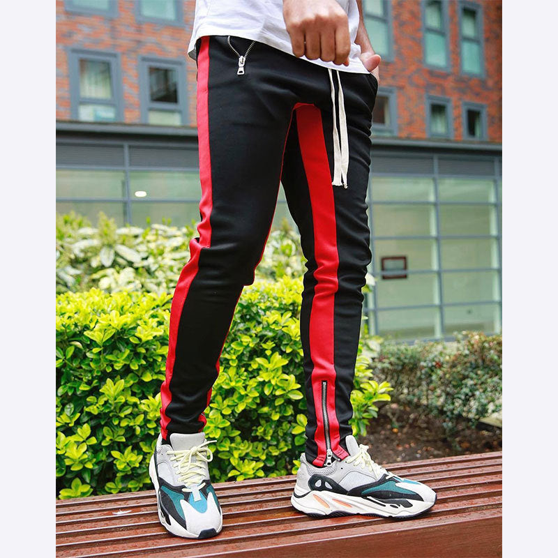 Herren Sportliche Slim-Fit Jogginghose mit Seitentaschen Heidi-Mode