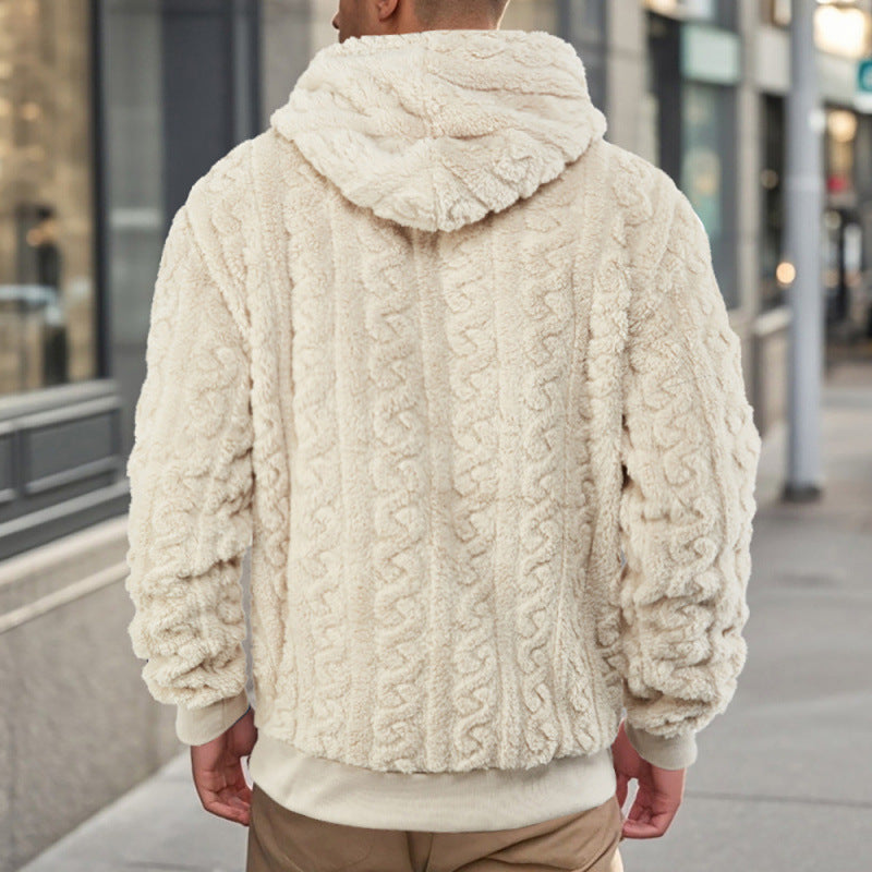 Damen Kuscheliger Fleece-Hoodie mit Strukturmuster Heidi-Mode