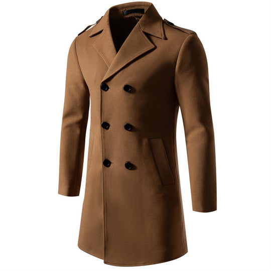 Herren klassischer Trenchcoat mit doppelter Knopfreihe und stylischen Details Heidi-Mode
