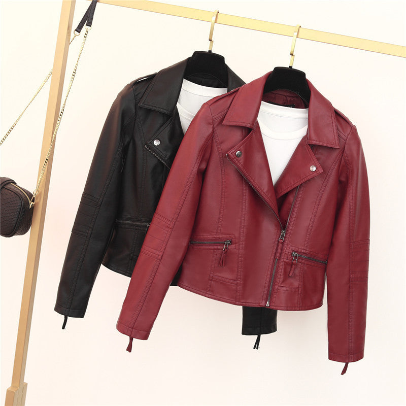 Damen Bikerjacke mit asymmetrischem Reißverschluss und dekorativen Nieten Heidi-Mode