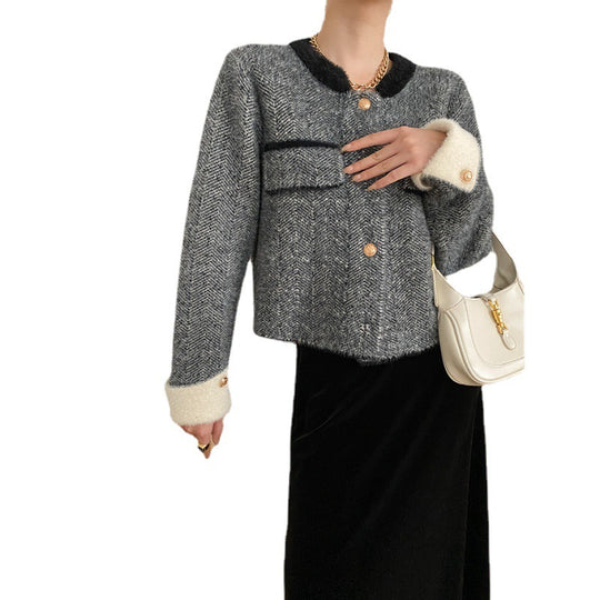 Damen Modischer Strickjacke mit Struktur und eleganten Knopfdetails Heidi-Mode
