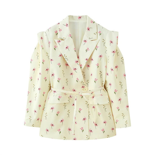 Damen modischer Blazer mit taillierbarem Gürtel und oversized Schnitt Heidi-Mode