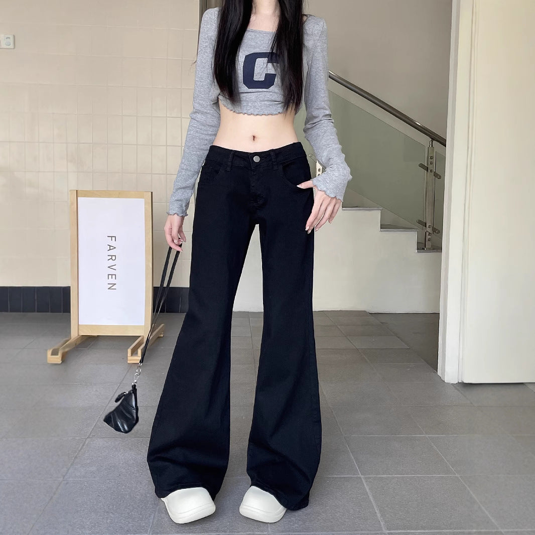 Damen Weite Flared Jeans mit hohem Bund und modernem Schnitt Heidi-Mode