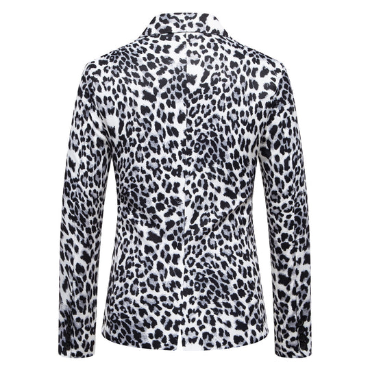 Herren stilvoller Blazer mit animalischem Muster und schmaler Passform Heidi-Mode