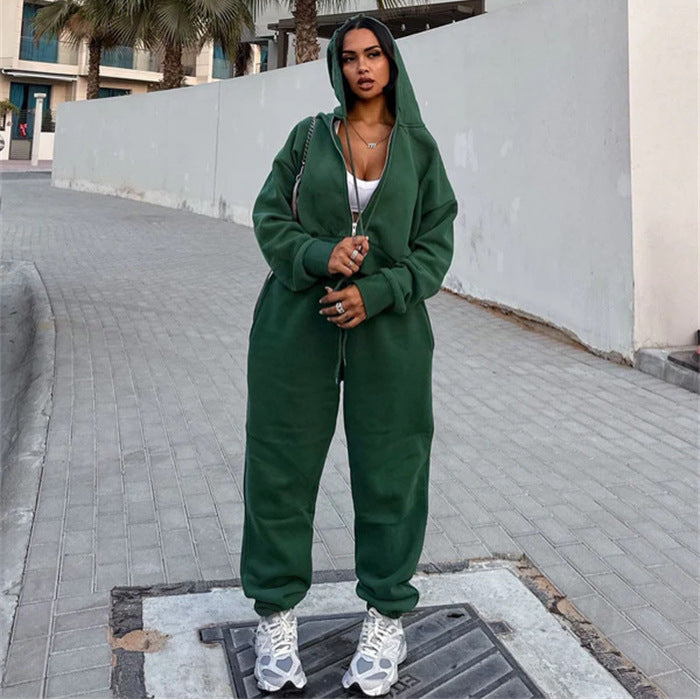 Damen Sportliches Freizeit-Loungewear-Set mit cropped Oberteil und bequemer Hose Heidi-Mode