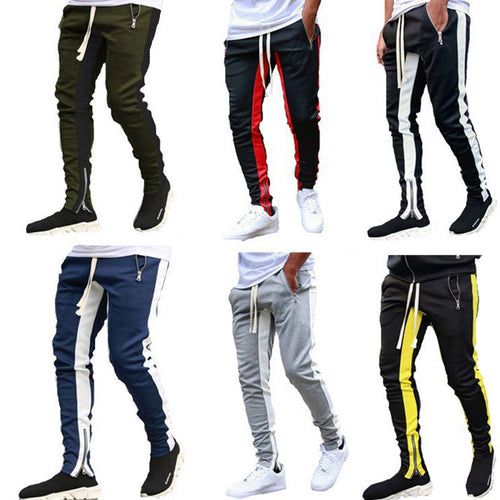 Herren Sportliche Slim-Fit Jogginghose mit Seitentaschen Heidi-Mode