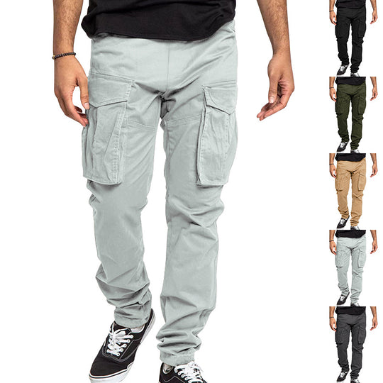 Herren Cargo-Hose mit mehreren praktischen Taschen und elastischem Bund Heidi-Mode