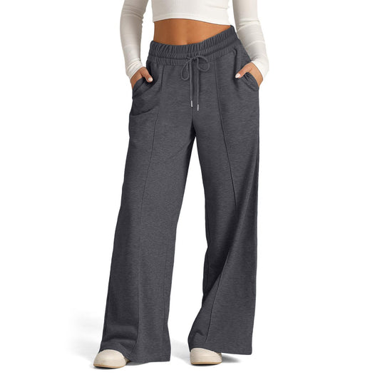 Damen weite Freizeithose mit elastischem Bund und praktischen Taschen Heidi-Mode