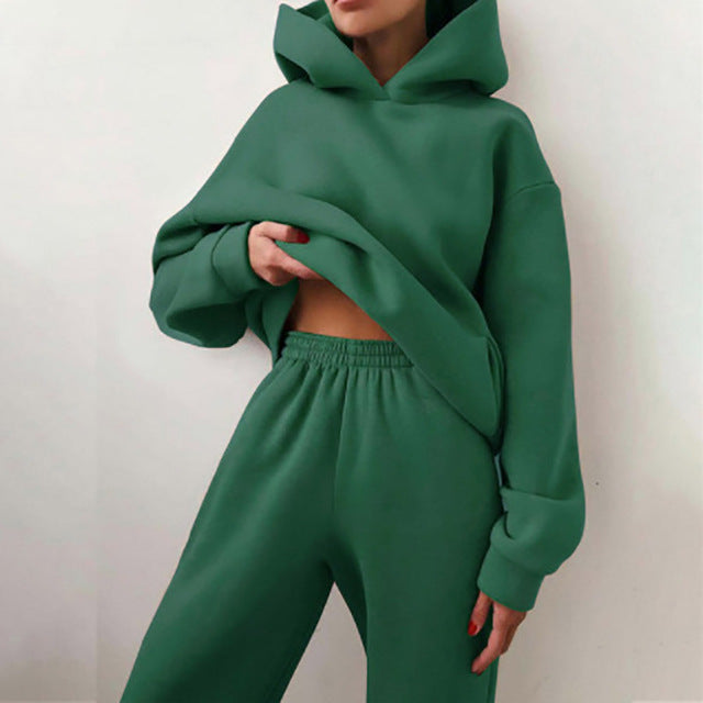 Femme Cozy Fleece Hoodie und Jogginghose Set Heidi-Mode