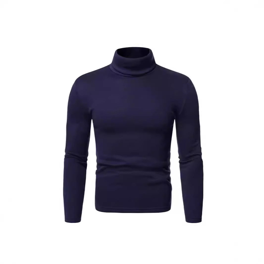 Herren Rollkragenpullover aus weichem Baumwollmix mit körperbetontem Schnitt Heidi-Mode