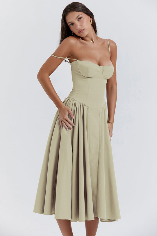 Damen Cocktailkleid mit verführerischem Herzausschnitt und fließender A-Linien-Silhouette Heidi-Mode
