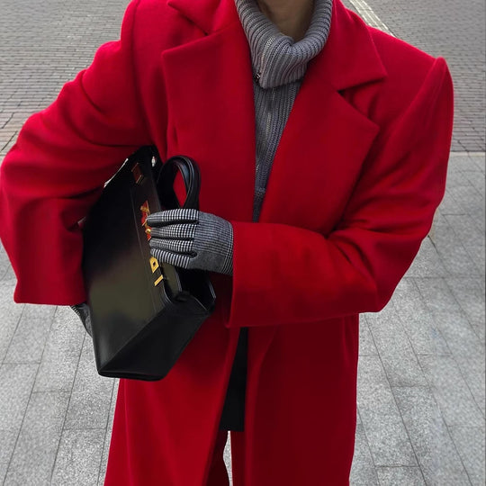 Damen Elegante Wollmantel mit Oversized-Schnitt und schickem Revers Heidi-Mode