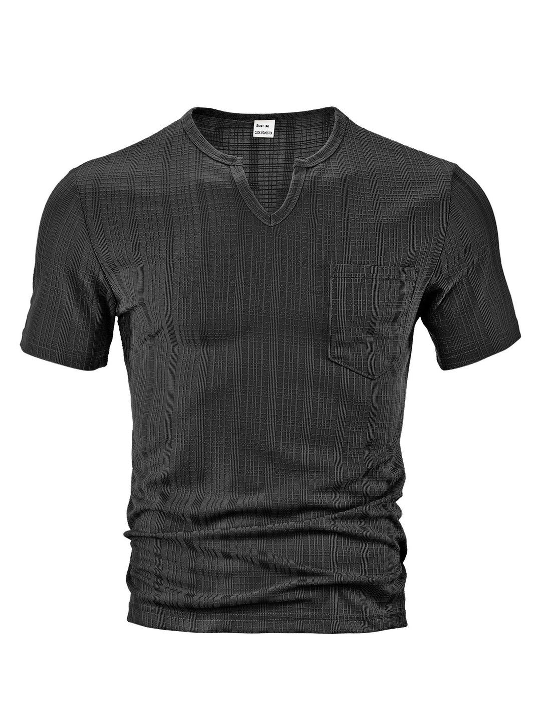 Herren Kurzarm T-Shirt mit V-Ausschnitt und Brusttasche Heidi-Mode
