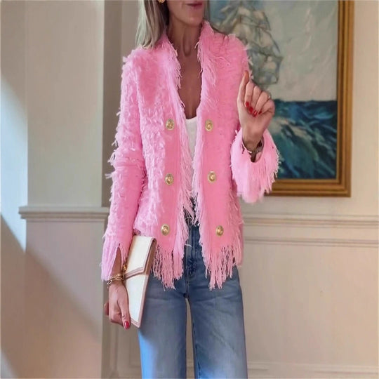 Damen modische Fransenjacke Heidi-Mode