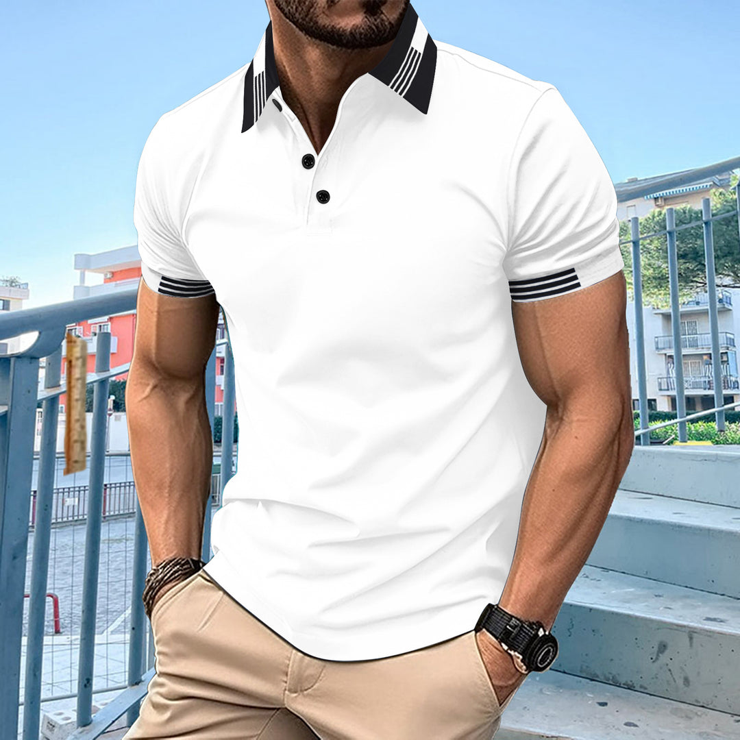 Herren Polo-Shirt mit sportlichem Kragen und modischen Akzenten Heidi-Mode