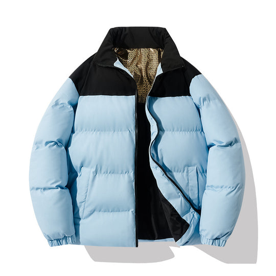 Herren isolierte Steppjacke mit hohem Kragen und praktischen Taschen Heidi-Mode