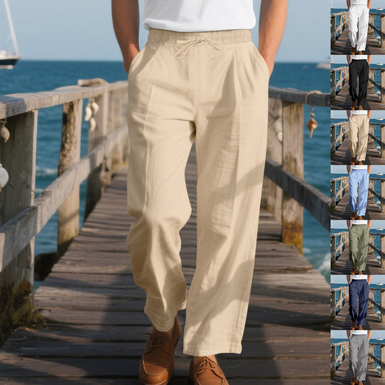 Herren Bequeme Strandhose mit verstellbarem Kordelzug Heidi-Mode