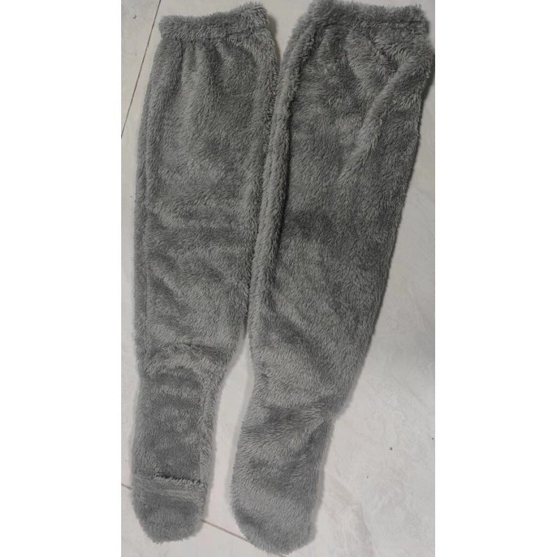 Damen Kuschelige Overknee-Socken aus weichem Fleece Heidi-Mode