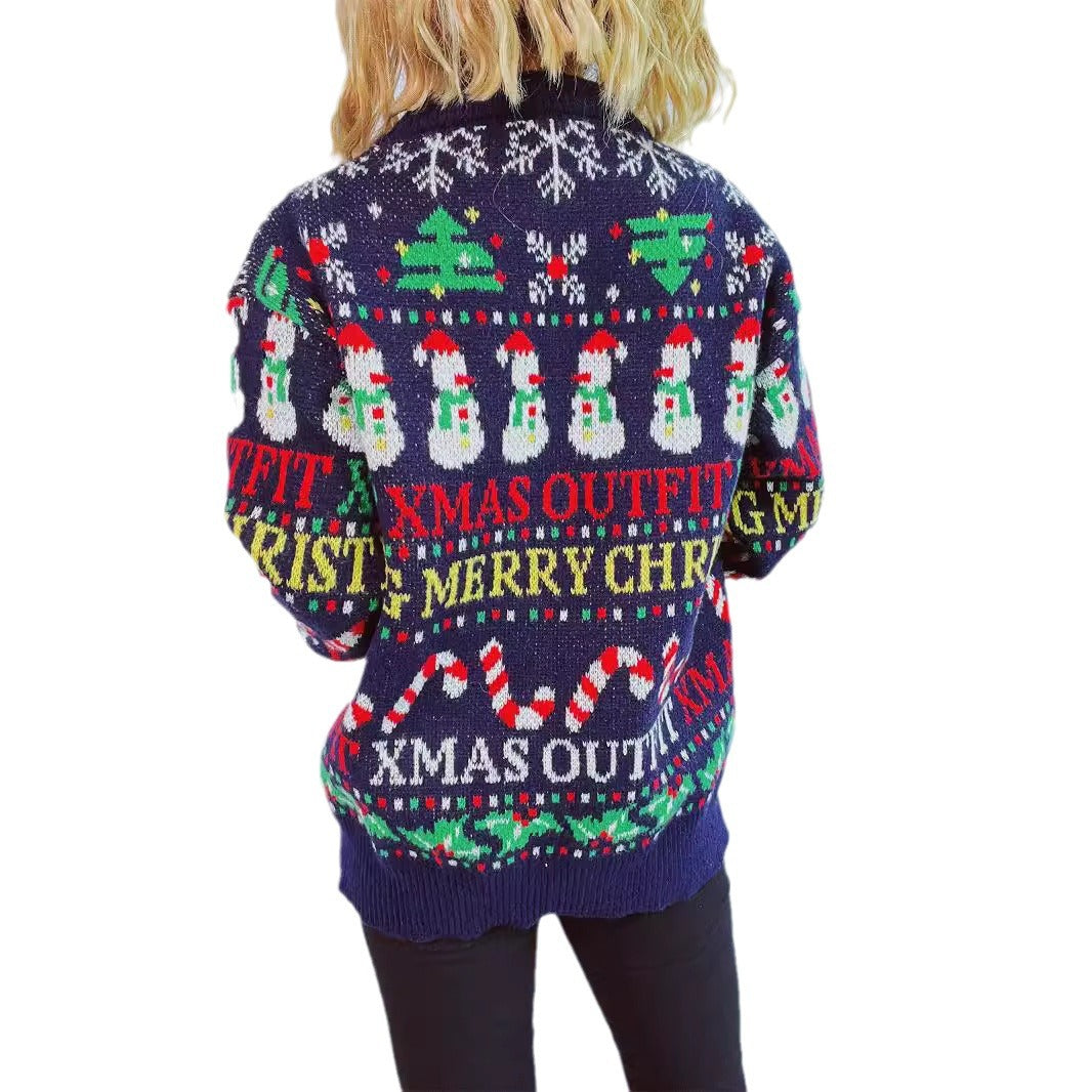 Damen Weihnachts-Pullover mit festlichem Motiv und lässigem Schnitt Heidi-Mode