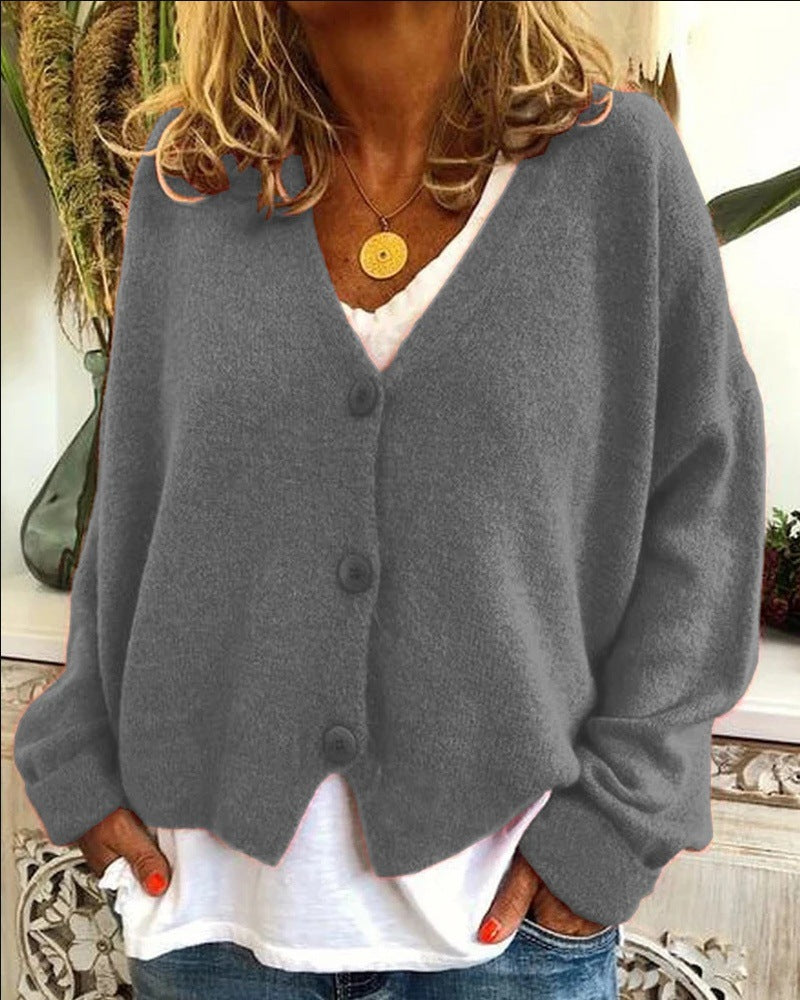 Damen Kopfbedeckung mit oversized Schnitt und Knopfdetails Heidi-Mode