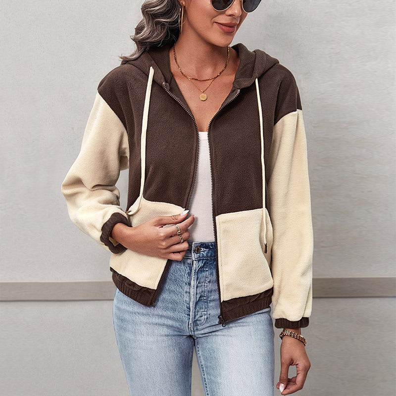 Damen Fleecejacke mit Kapuze Heidi-Mode