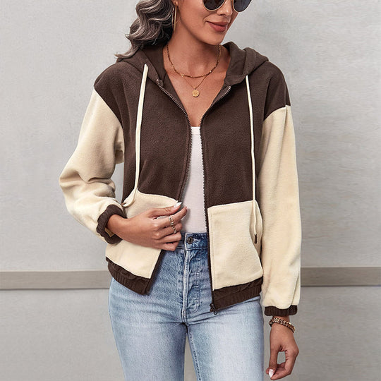 Damen Fleecejacke mit Kapuze Heidi-Mode