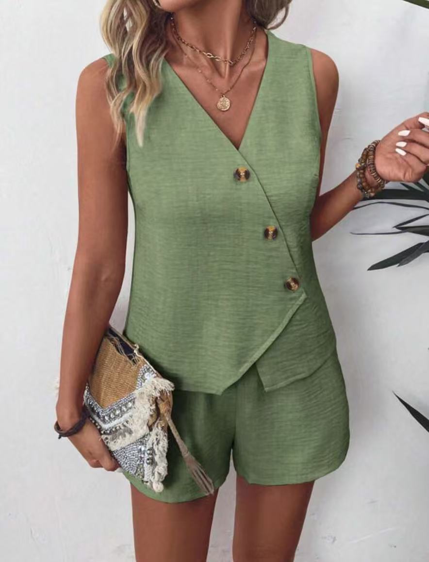 Damen eleganter Jumpsuit mit raffiniertem Wickeldesign Heidi-Mode