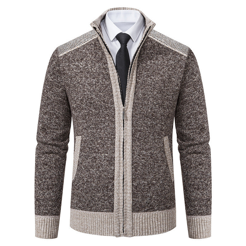 Herren Strickjacke mit hohem Kragen Heidi-Mode