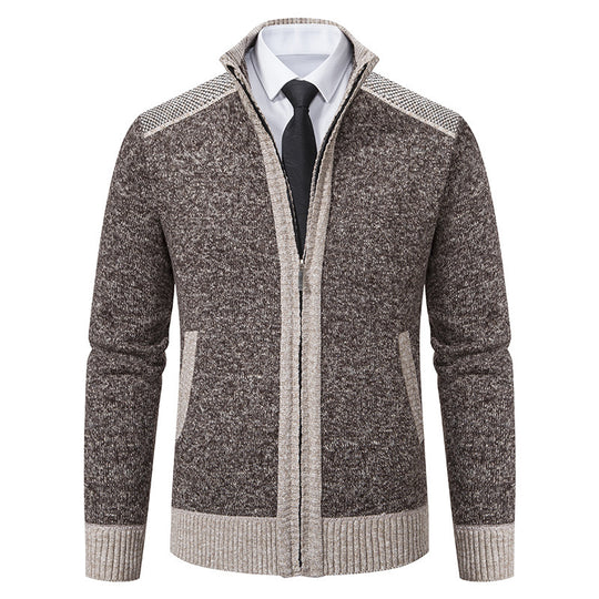 Herren Strickjacke mit hohem Kragen Heidi-Mode