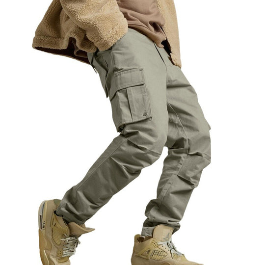 Herren Cargo-Hose mit multifunktionalen Taschen und verstellbarem Kordelzug Heidi-Mode
