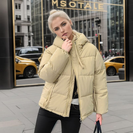 Damen modische Pufferjacke mit verstellbarer Kapuze und dicken Isolierungen Heidi-Mode