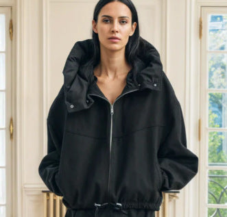 Damen Oversized Sweatjacke mit voluminösen Ärmeln und bequemen Taschen Heidi-Mode