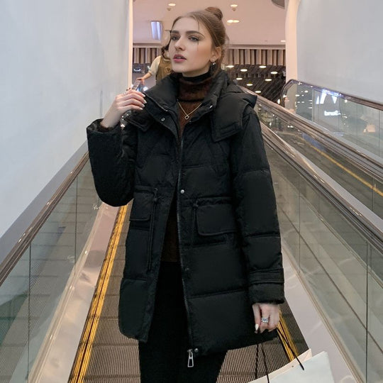 Damen warme Winterjacke mit praktischer Kapuze Heidi-Mode