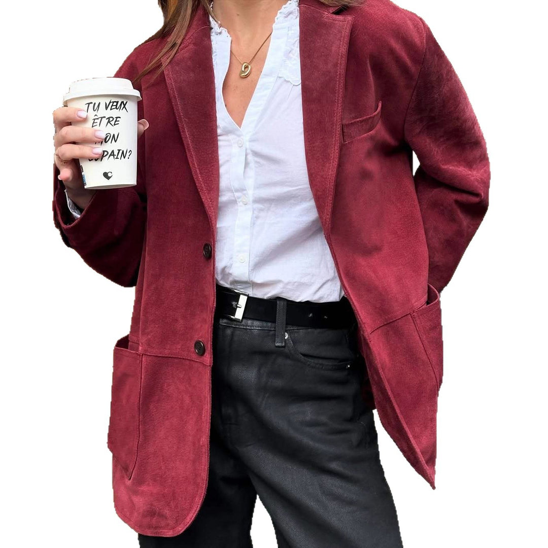 Damen Luxus Kurzjacke aus hochwertigem Wildleder Heidi-Mode