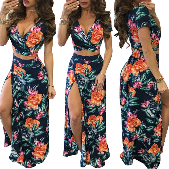 Heidi-Mode | Digitaler Druck Floral Zwei-Teile-Set