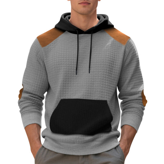 Herren Hoodie mit strukturiertem Stoff und kontrastierenden Details Heidi-Mode