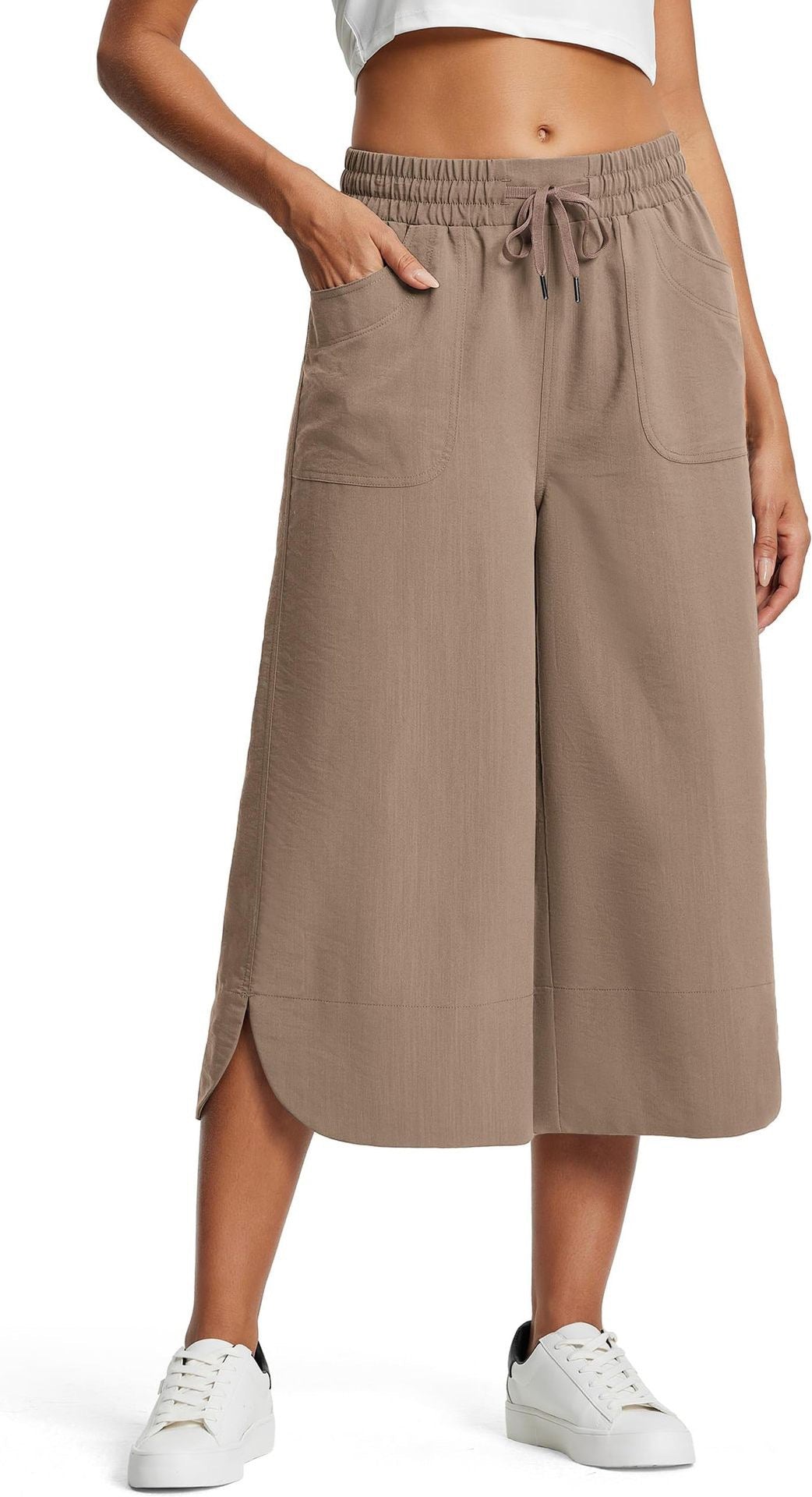 Damen lässige Culotte mit elastischem Bund und praktischen Seitentaschen Heidi-Mode