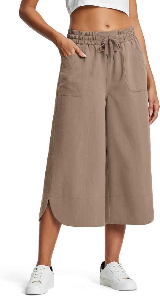 Damen lässige Culotte mit elastischem Bund und praktischen Seitentaschen Heidi-Mode