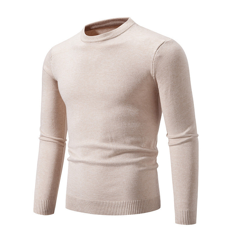 Herren eleganter Rundhals-Pullover aus feiner Baumwolle Heidi-Mode