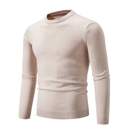 Herren eleganter Rundhals-Pullover aus feiner Baumwolle Heidi-Mode