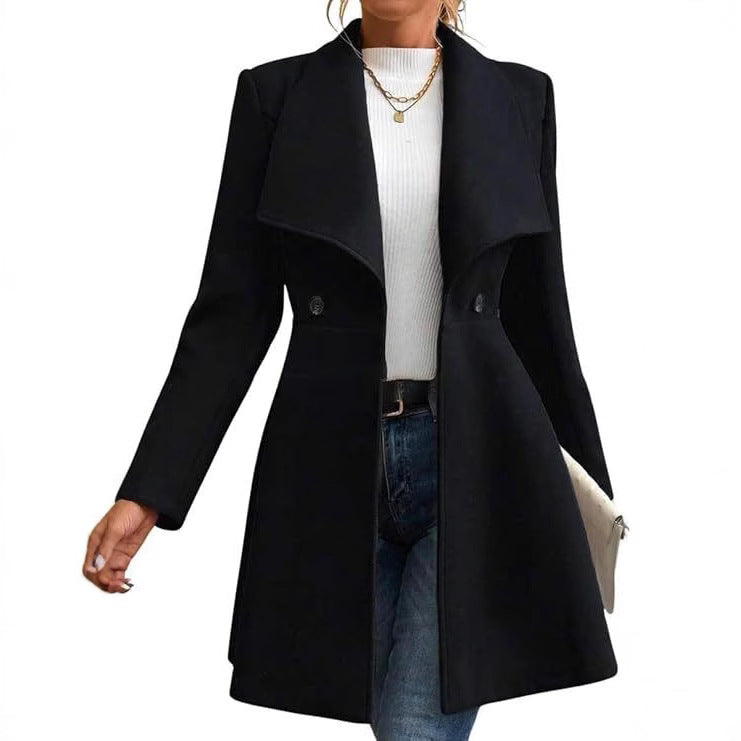 Damen schicke Übergangsjacke mit weitem Kragen Heidi-Mode