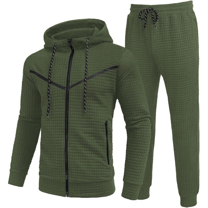 Herren Fleece-Jogginganzug mit strukturiertem Design Heidi-Mode