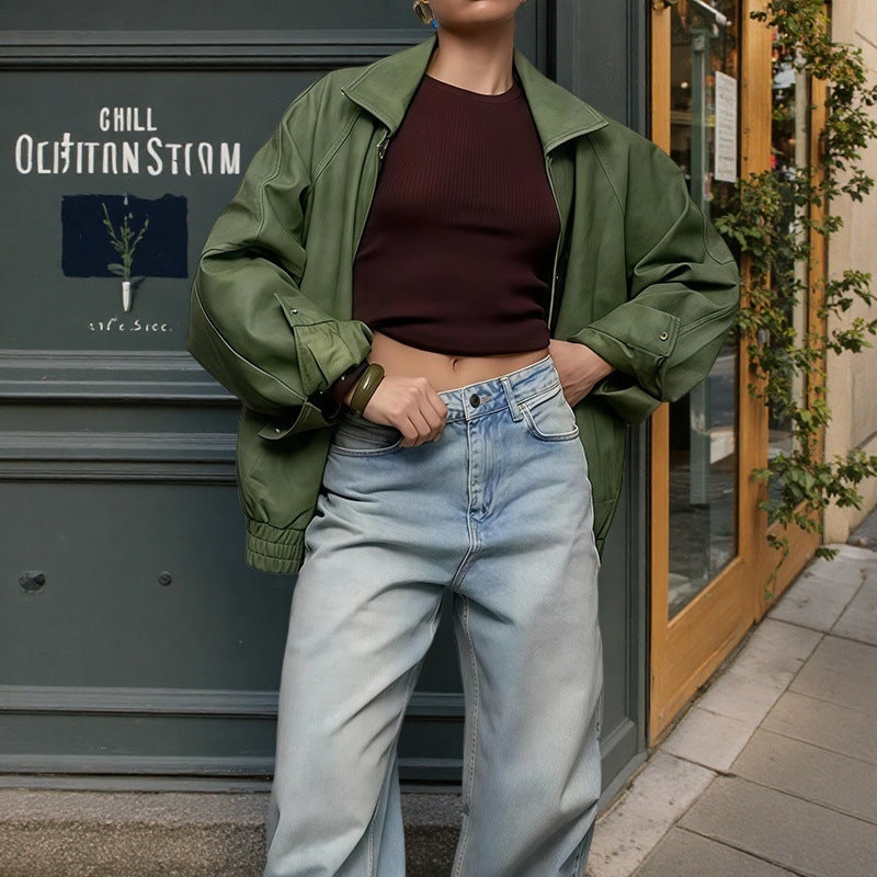 Damen Trendige Oversized-Jacke mit lässigem Schnitt und voluminösen Ärmeln Heidi-Mode
