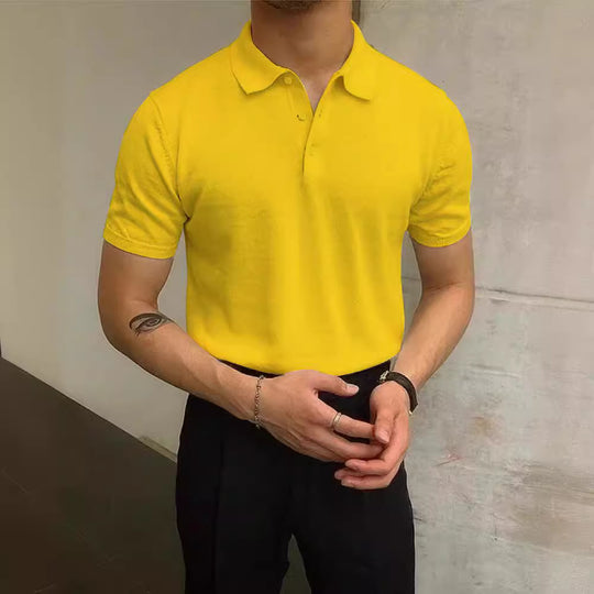 Herren Polo-Shirt aus atmungsaktiver Baumwolle mit elegantem Kragen Heidi-Mode