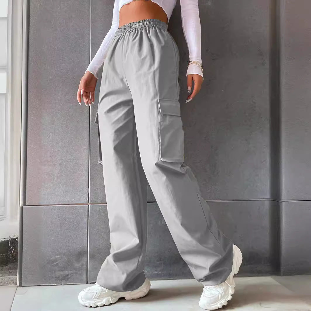Damen Cargo Hose mit elastischem Bund und praktischen Seitentaschen Heidi-Mode