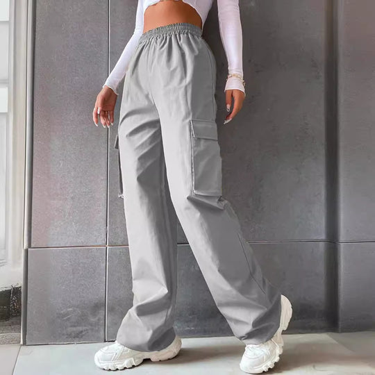 Damen Cargo Hose mit elastischem Bund und praktischen Seitentaschen Heidi-Mode