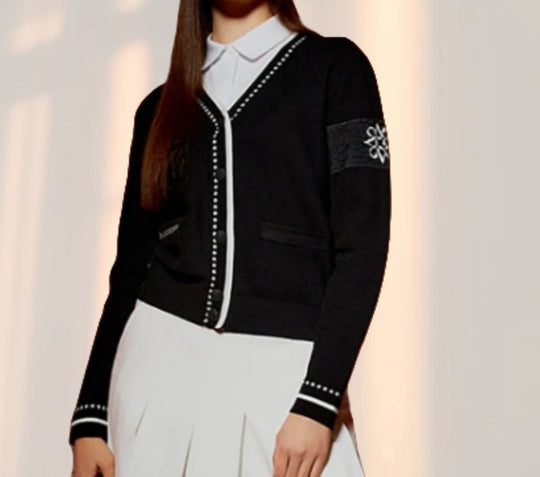 Damen modische Strickjacke mit strukturiertem Design und Taschen Heidi-Mode