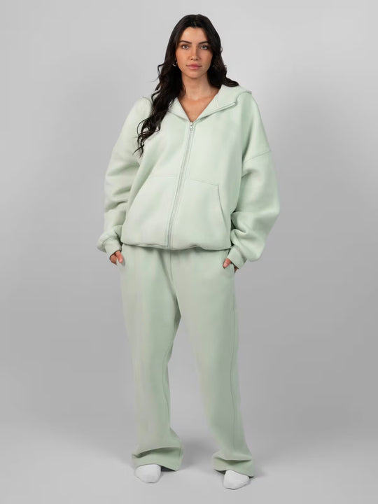 Damen Oversized Kapuzenjacke mit gemütlicher Passform und tiefen Taschen Heidi-Mode