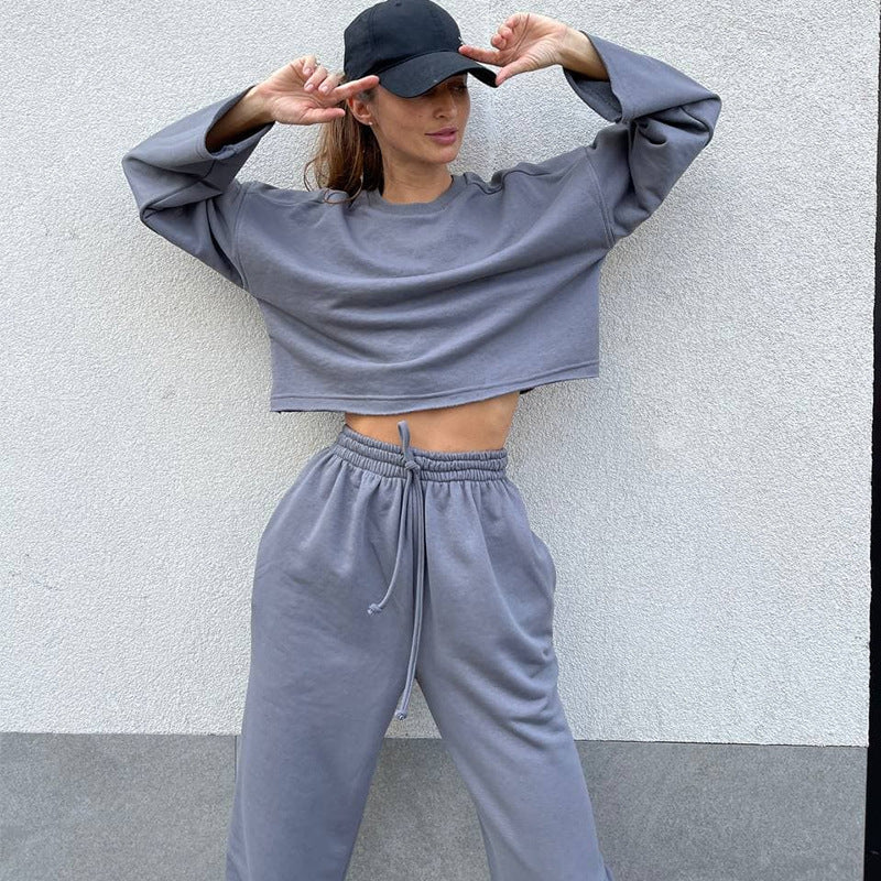 Damen Relaxed Fit Jogginganzug mit praktischer Taillenkordel und stylischen Bündchen Heidi-Mode